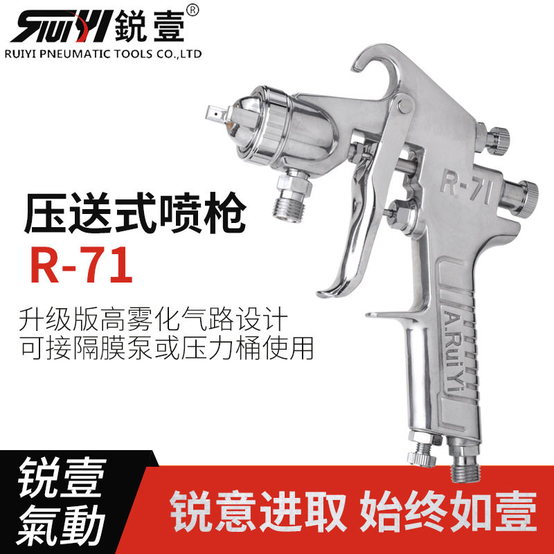 锐壹压送式R-71S 71G气动喷枪喷油枪高压家具喷漆枪工具喷壶现货
