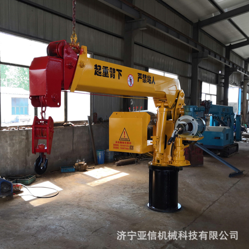 船吊码头装卸货物吊机小型液压伸缩臂船用吊机8吨克令吊