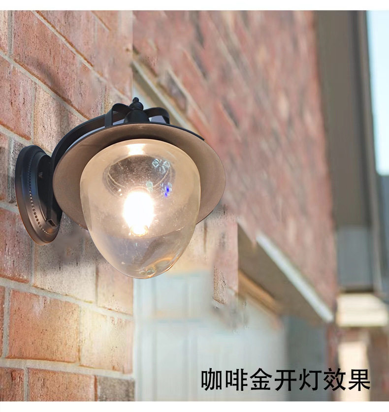 amin户外壁灯防水庭院灯欧式别墅大门墙壁灯接电款田园风格阳台露