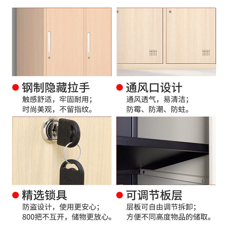 更衣柜钢制资料柜转印铁皮柜带锁档案财务凭证柜员工六门储物柜