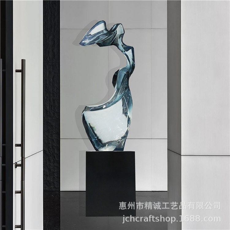 透明树脂轻奢抽象雕塑摆件