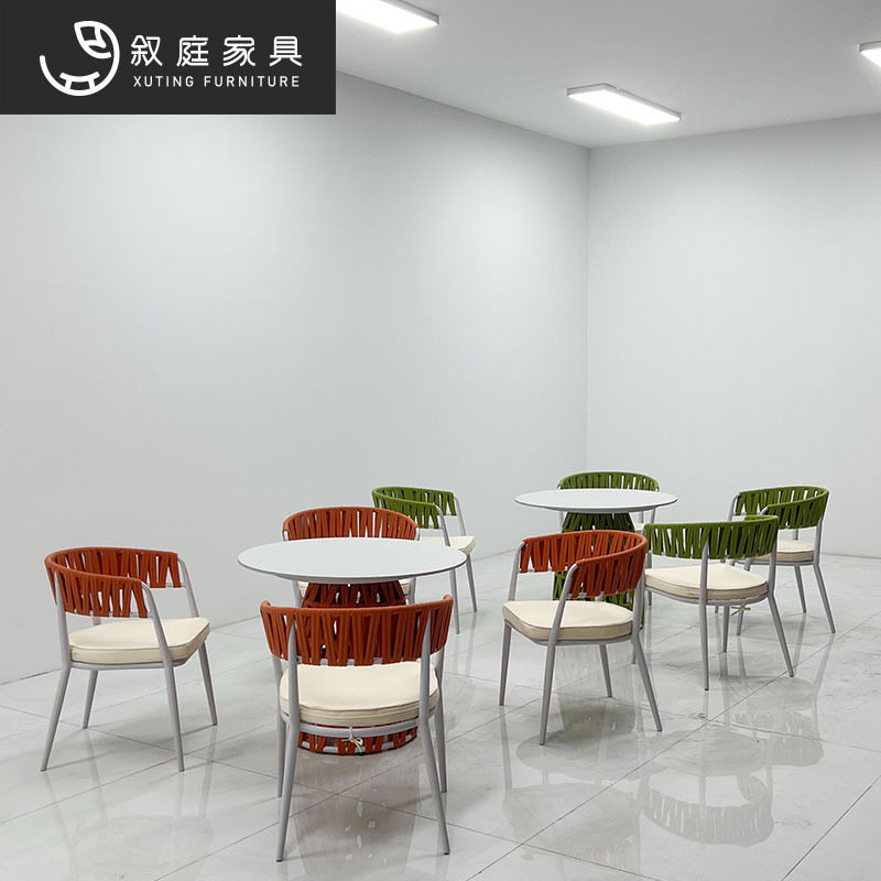 户外轻奢藤椅网红三件套家具阳台茶桌椅组合休闲庭院室外岩板餐桌