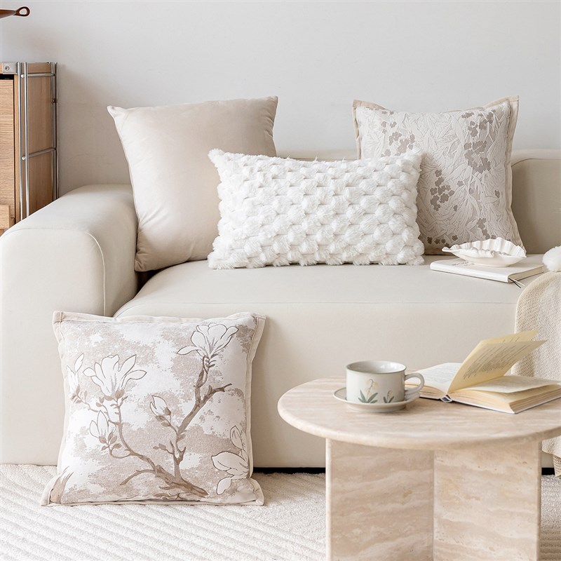 速发法式奶榻风沙发抱枕套客厅沙发靠枕榻油米床头靠垫样板间民宿