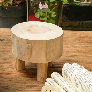 快速发货木制圆凳创n意摆件户外庭院装 饰家居饰品花园民宿环创材