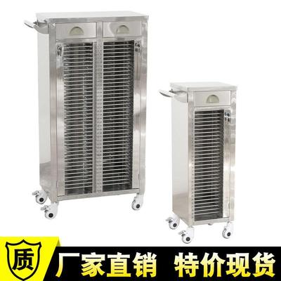 不锈钢病历车护理养老院文件车病案架月子中心档案柜护士文件夹