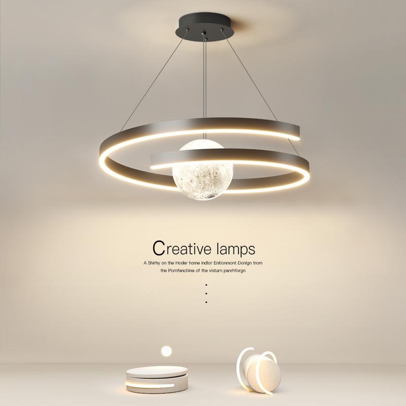 吊灯现代简约星球饭厅广东中山灯具侘寂风北欧艺术吧台卧室餐厅灯