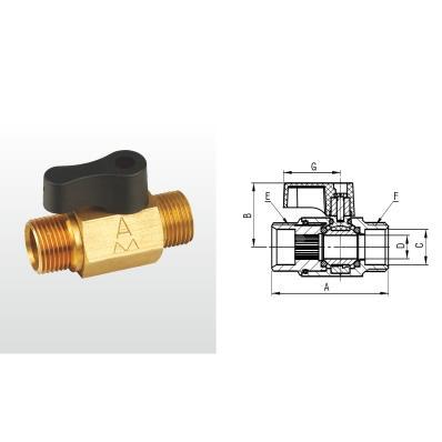 正品埃美柯255黄铜外丝球阀迷你小球阀开关直通阀DN101520专卖店