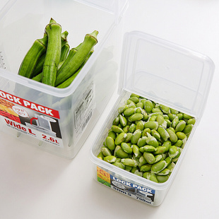 日本进口冰箱水果蔬菜保鲜盒家用带盖冷藏半翻盖塑料食品收纳盒子
