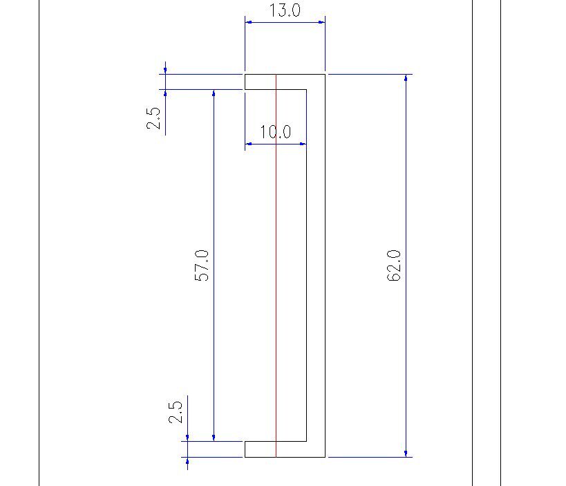 高度62壁厚3mm的全铝合金型材材料适合自己DIY(一米价格)