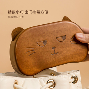 实木萌猫首饰盒精致便携耳饰收纳小型珠宝盒旅行装