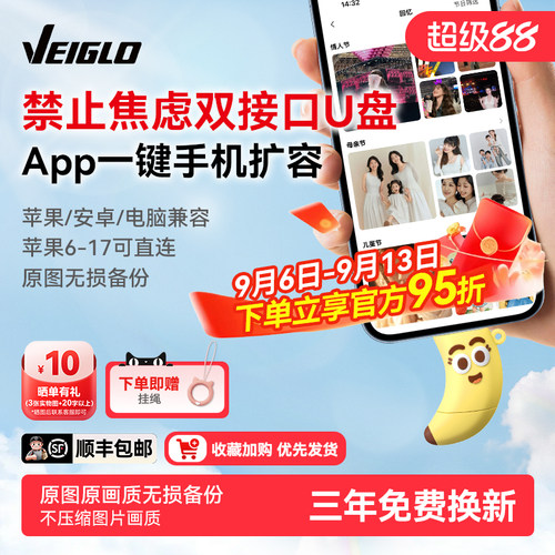 VEIGLO手机U盘typec双接口 苹果照片移动硬盘 电脑两用大容量优盘