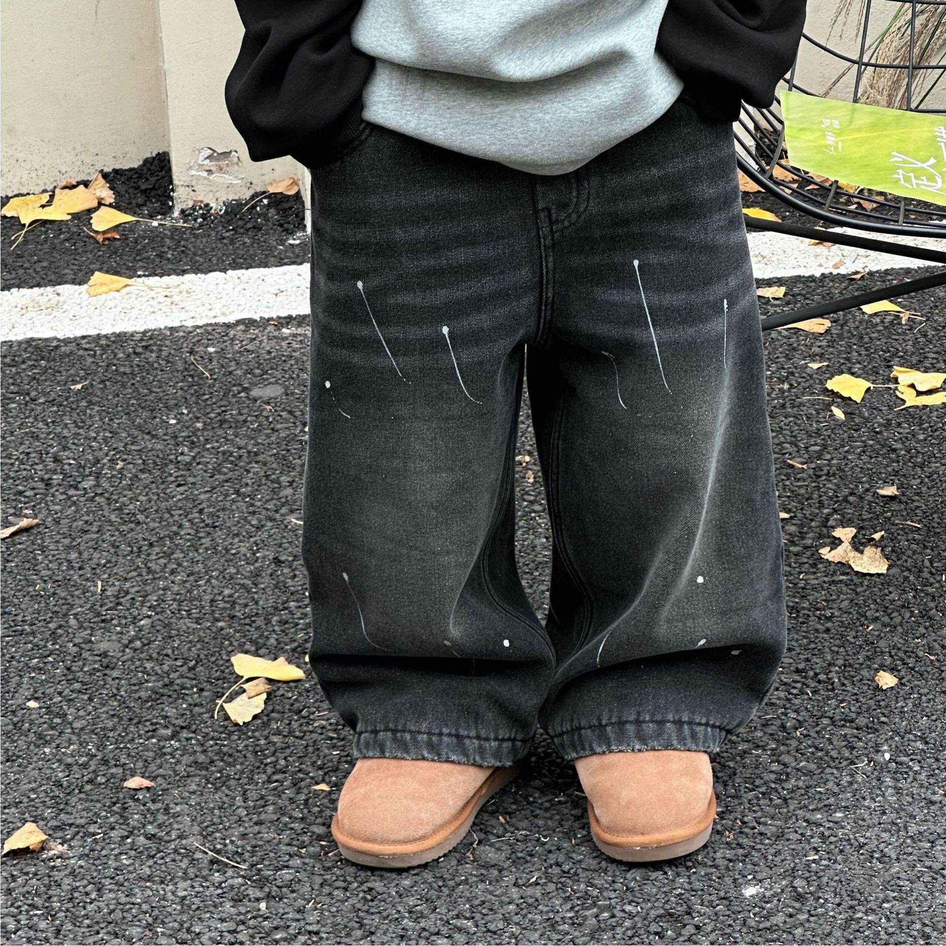 乔伊斯童装男童加绒牛仔裤冬季