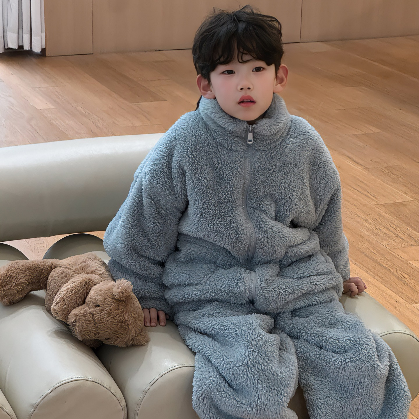 乔伊斯童装男童双面绒套装冬季