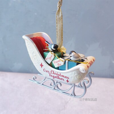 速发美国Hamk贺曼圣诞挂件圣诞老人树屋花仙子吉他场景赫曼摆件