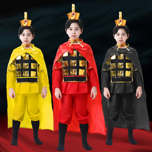 速发儿童古代木兵将军盔甲木兰辞戏曲表演男童舞蹈演出士花服兰服