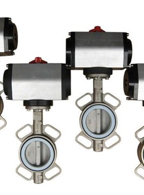 速发D671F-16P GT气动全不钢锈四氟对夹0阀 气动不锈钢蝶阀 D50-