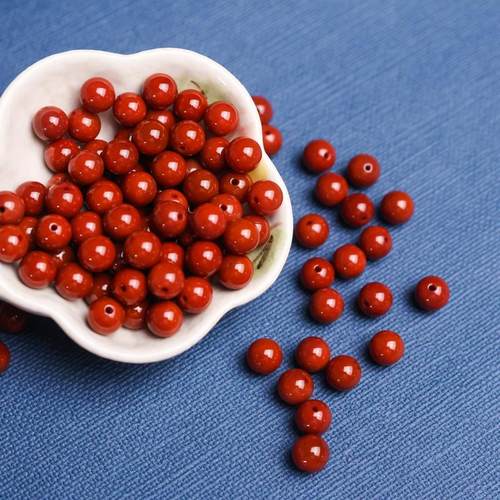 天然川料南红火焰纹散珠佛珠