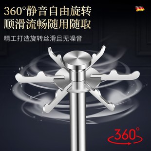 德国 锅铲置物架304不锈钢厨房旋D转挂勺子铲子挂架加高厨具收纳