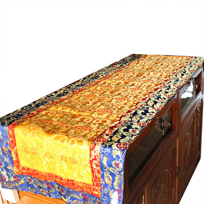 藏式密宗佛堂装饰塔尔寺s手工缝制仙堂供桌布佛台布藏式布料家用