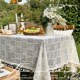 韩式 田园蕾丝流苏长方形防尘桌布花园台布美式 乡村复古Z茶几圆桌