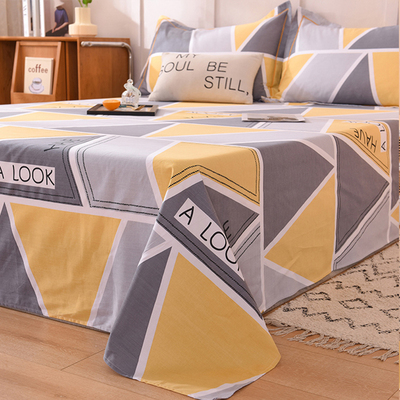 纯棉磨毛床单单件全m棉布学生宿舍单人床春秋加厚被单子枕套两件