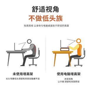 电脑增高架显示器支架桌面置C物架实木亚克力工位可调节抬高 台式