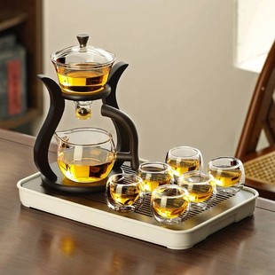 组合t懒人家用感应泡茶壶冲泡茶神器功夫茶 玻璃半全自动茶具套装