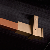 意式 轻奢衣通杆h高定皮革挂衣杆衣帽间衣架杆衣橱横杆柜内五金配