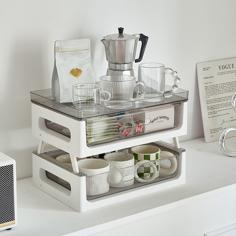 茶包收纳c盒抽屉式茶叶咖啡办公室茶水间家用茶几杯子桌面置物架