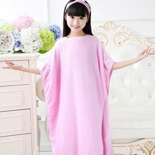 儿童沙滩连带帽浴巾纯棉套头斗篷婴儿游泳全棉披肩宝宝春夏浴袍