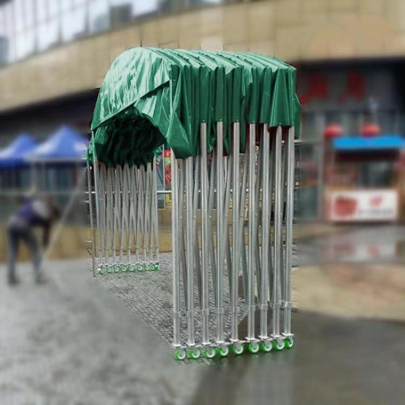 户外移动帐篷夜市活动帆布推拉式C雨棚折叠伸缩防雨棚子大型遮阳