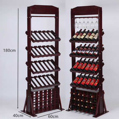 欧式红酒架实木落地摆件葡萄酒架陈列酒杯架倒挂家用红Y酒柜展示