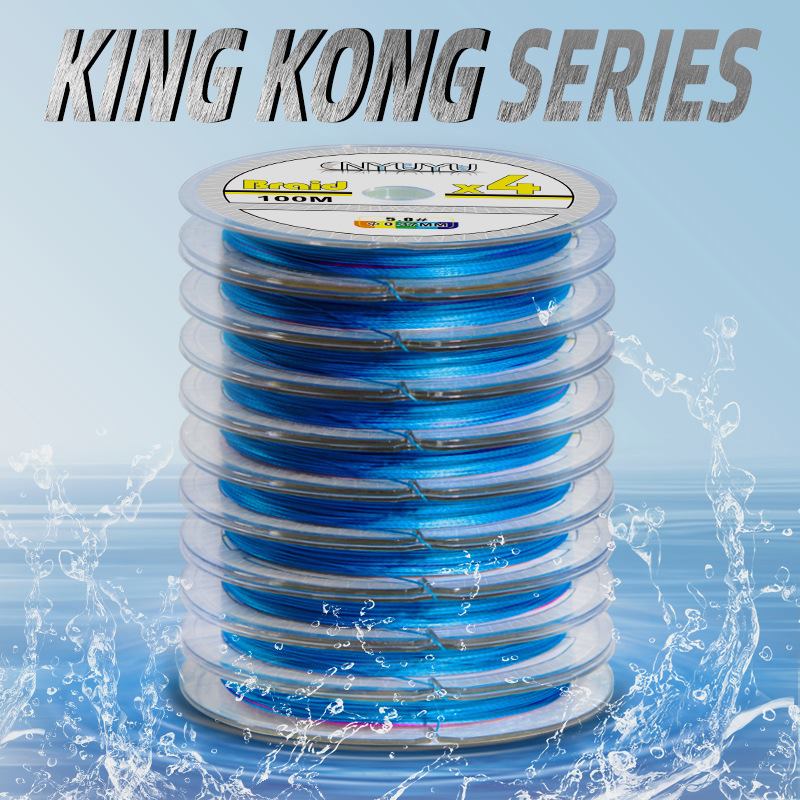 4编100米10连盘装PE线大力马钓鱼线路亚海钓渔线跨境20年厂家直供