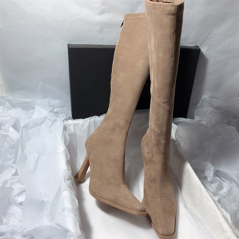 森屿海巷女鞋2023新款尖头弹力瘦瘦高筒韩版气质细高跟不过膝长靴