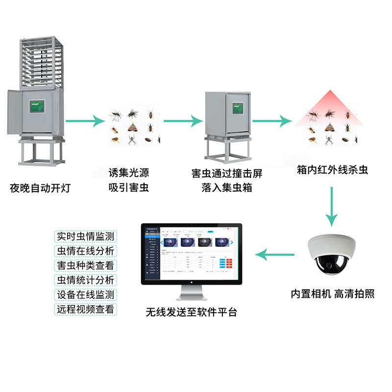 智能虫情监测系统虫情测报灯分析仪自动识别虫害物联网太阳能