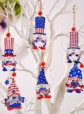 极速Independence Day Wood Gnome Ornaments 9pcs/box National