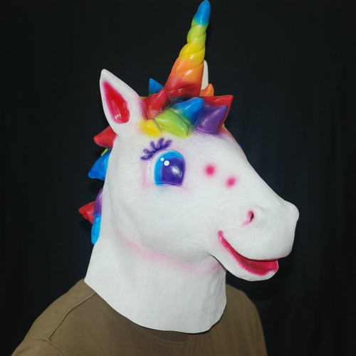 极速Rainbow unicorn head Halloween horsehead alone marca lat
