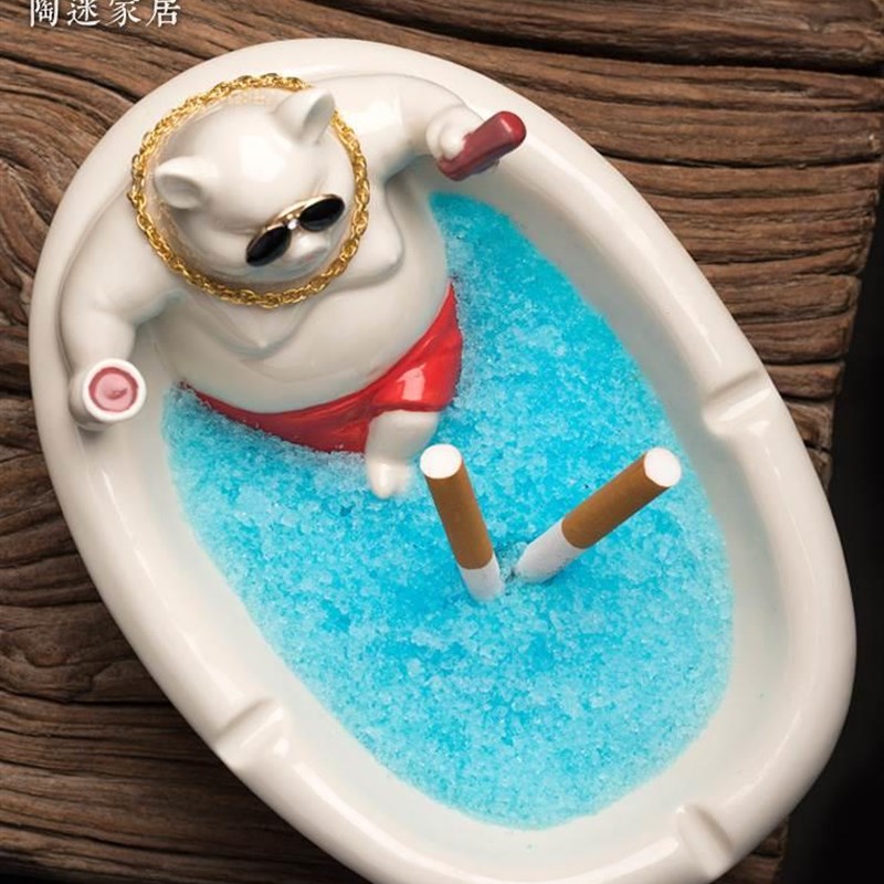 涵陶迷创意浴霸社会猪菸灰缸潮流时尚家用菸缸防风防飞防可爱墨鹿