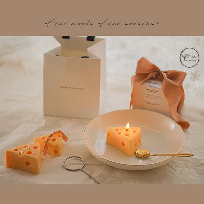 好货《奶酪cake》FmFs自制香薰蜡烛可爱ins生日创意焰火无烟 少
