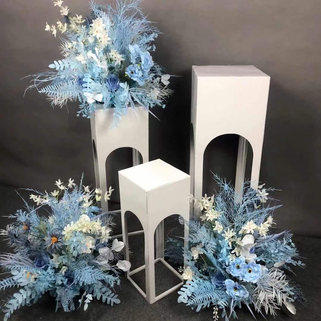 新款婚庆道具几何路引长方形铁艺甜品台舞台背景橱窗花器花架摆件