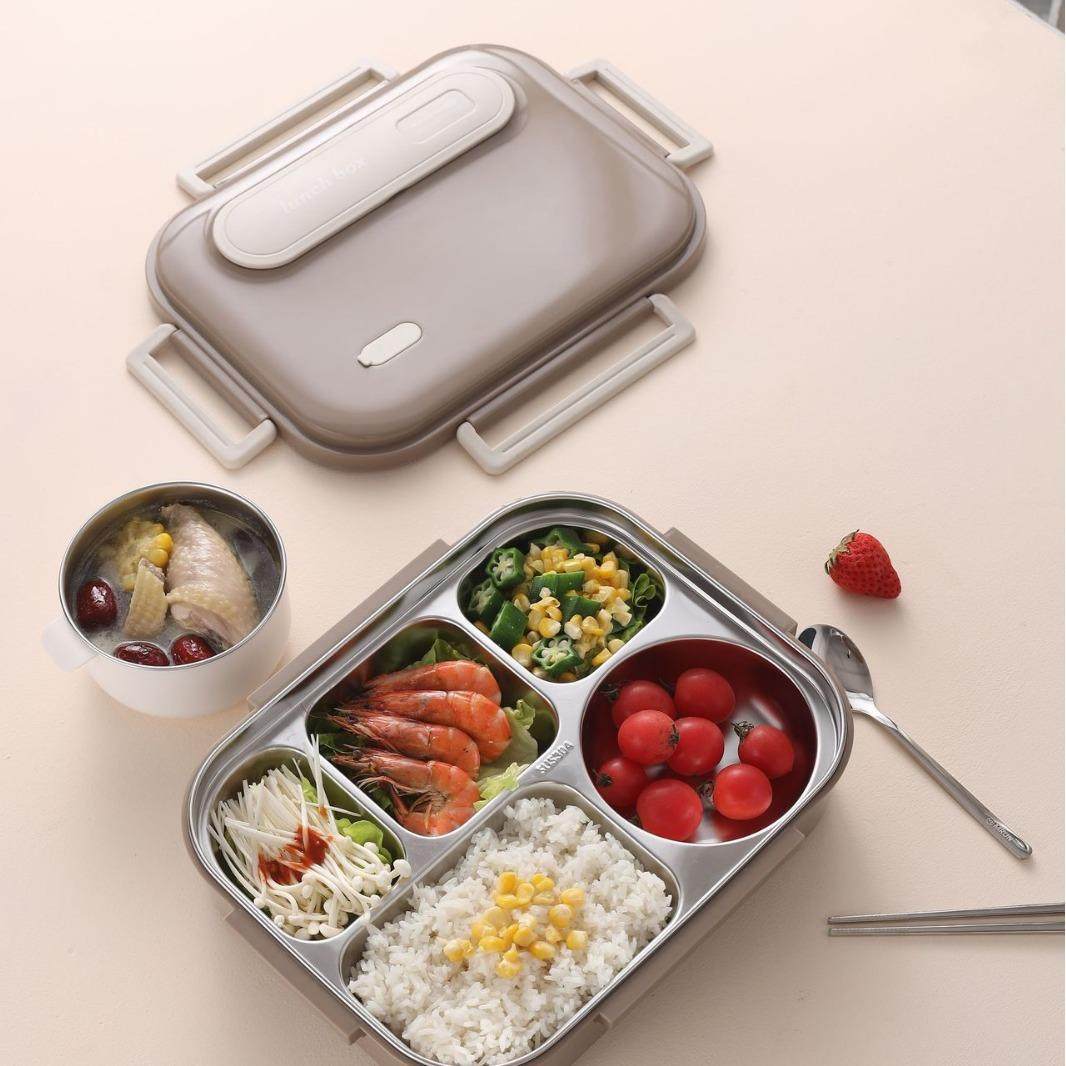 316不锈钢饭盒大容量五格上班专用便当盒密封上班微波炉大号饭盒,餐饮具,保鲜盒,淘宝优惠券,粉丝福利购,淘宝优惠卷