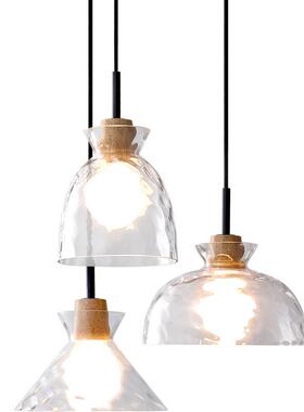 北欧餐厅吊灯三头创意复古咖啡厅吧台餐桌灯简约日式侘寂风小吊灯