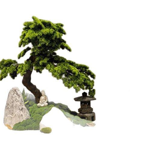 造景仿真雪石浪合楼梯关室FF131内枯组山水景观新中式装饰玄落地