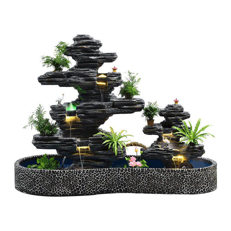 假山流水喷泉花园庭院别墅造景山水景观摆件阳台会所加湿水景鱼池