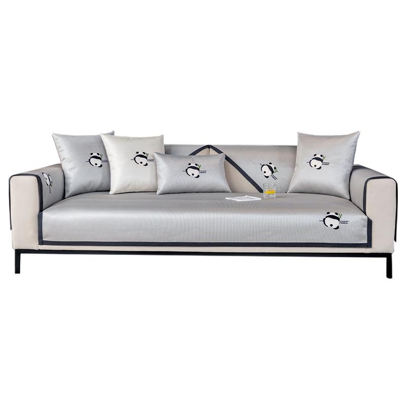 2205新款丝hyfs-熊卡通冰沙垫夏季凉席坐垫防滑皮沙发套罩夏发天