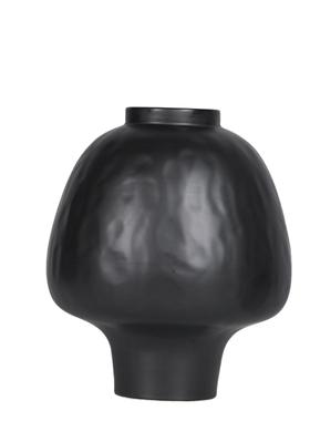 侘寂风法式大肚福罐花瓶样板间酒店家居玄关客厅茶几插花花器摆件