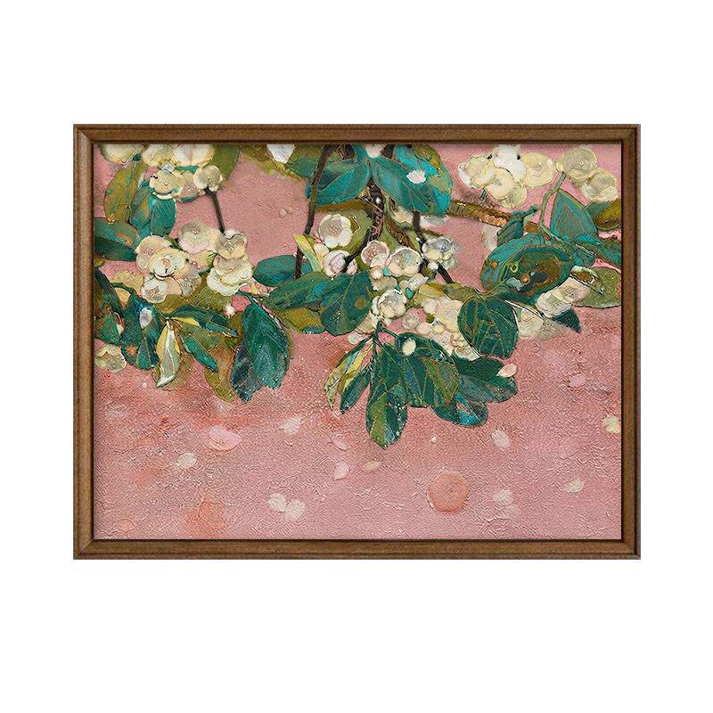 繁花似锦》中古南洋纯手绘餐厅装饰画花卉油画新中式美院茶室挂画