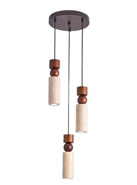 日式侘寂风卧室床头吊灯复古酒店民宿氛围创意黄洞石楼梯长吊