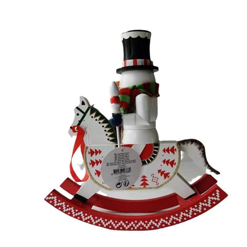 木质工艺品摆件圣诞节装饰桌面胡桃夹子摆件胡桃兵摇马装饰品