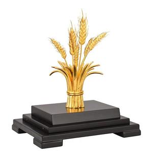 五谷丰登真金金箔摆件乔迁开业大卖礼品客厅办公室装饰大麦稻谷